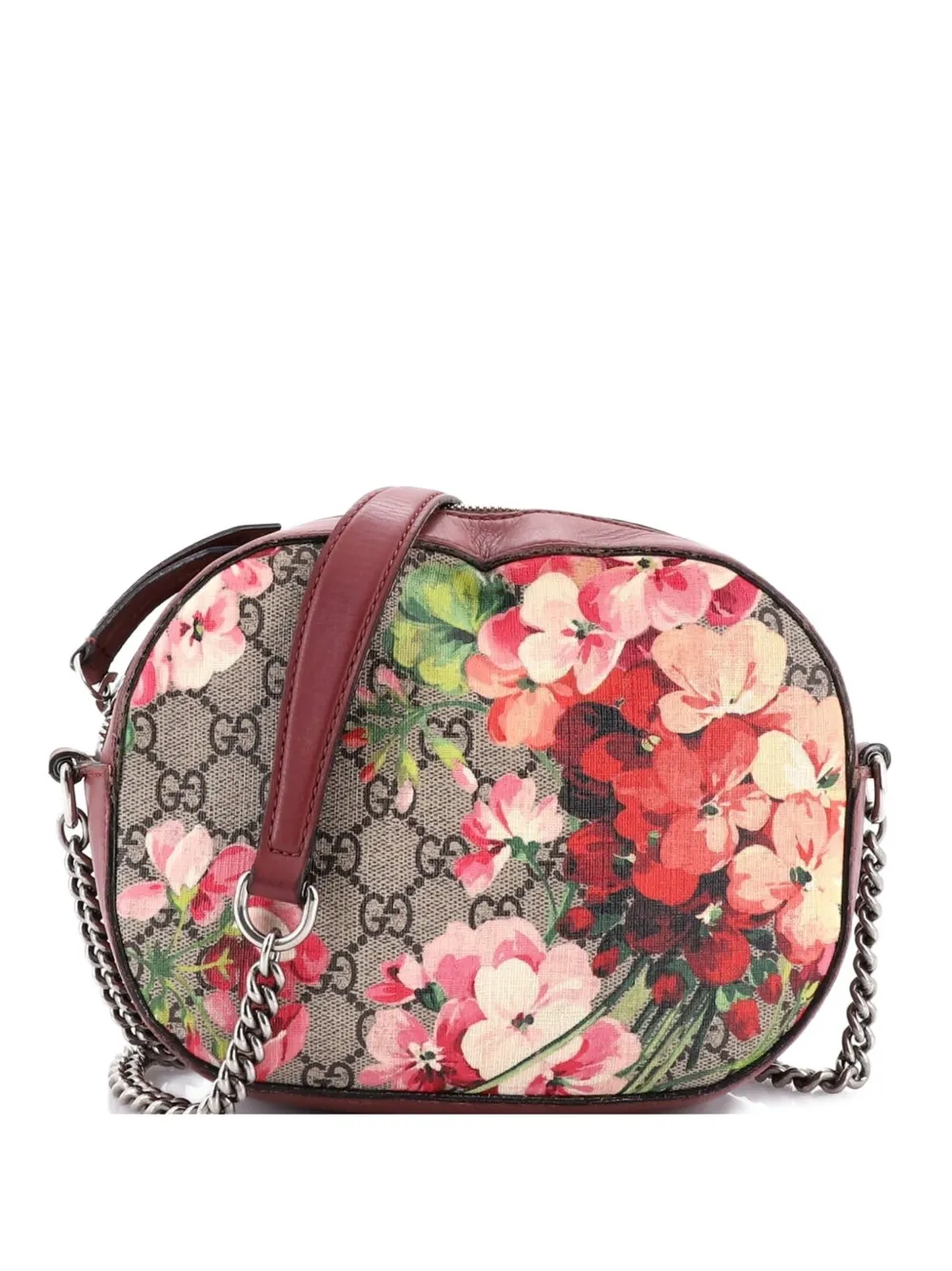 Gucci Pre-Owned Chain Blooms Print GG Coated Canvas Mini crossbody bag - Marrone