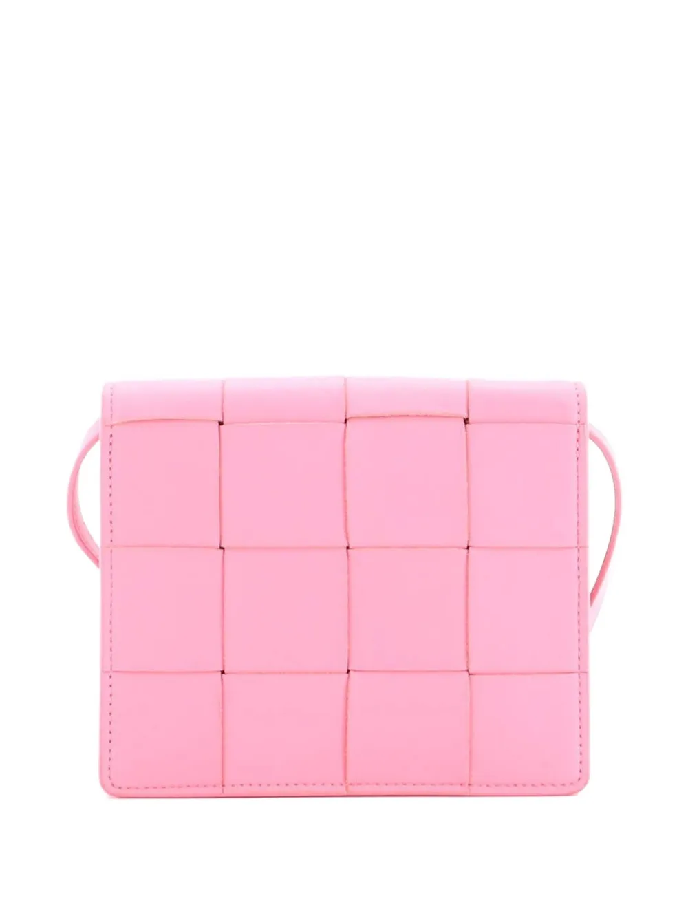 BOTTEGA VENETA Pre-owned Cassette Crossbody Bag Maxi Intrecciato Leather Mini Shoulder Bag In Pink