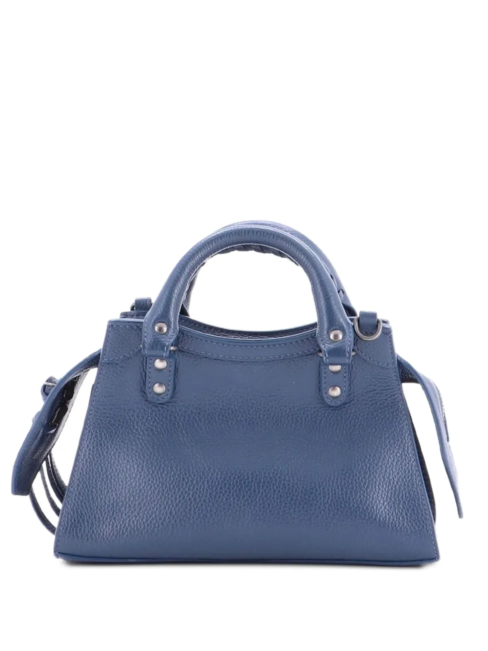 Pre-owned Balenciaga Neo Classic City Bag Crocodile Embossed Leather Mini Crossbody Bag In Blue