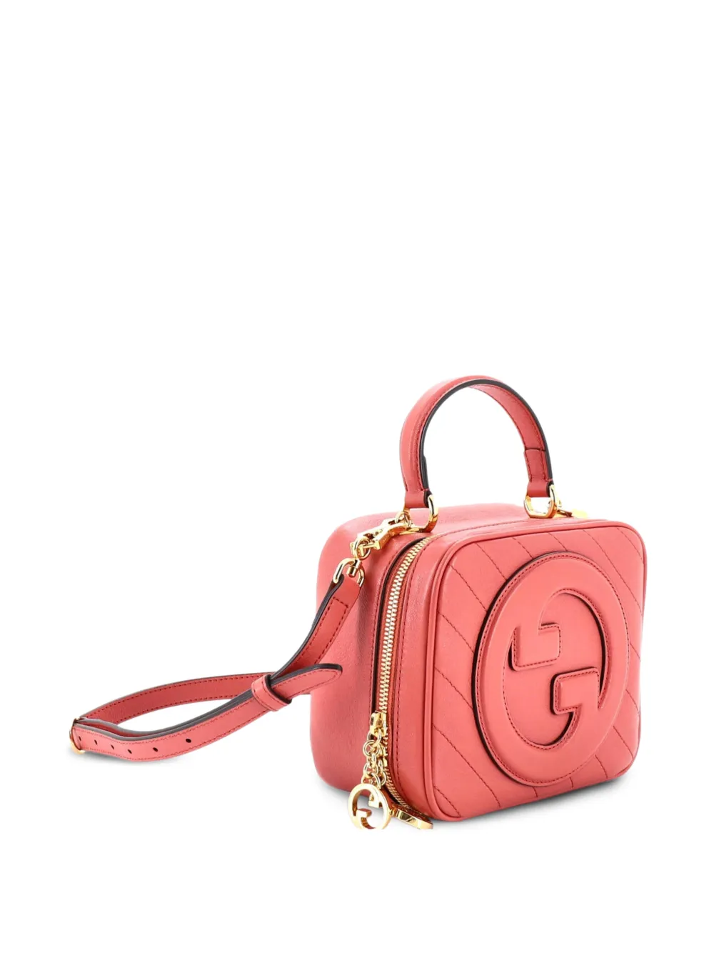 GUCCI Pre-owned Blondie Nm Top Handle Shoulder Bag Diagonal Quilted Leather Satchel In Pink