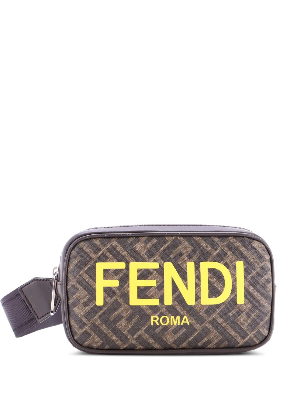 Fendi Pre-Owned Logo Camera Case Bag Zucca Coated Canvas Medium crossbody bag - Marrone