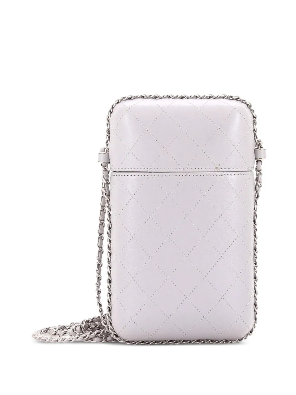 Chain Around Phone Holder Box Quilted Lambskin Crossbody Bag