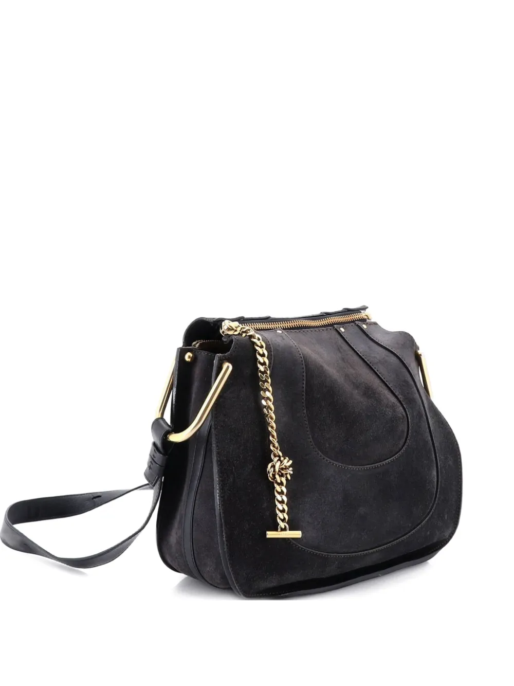 Chloé Pre-Owned Hayley Suede Small hobo bag - Grigio