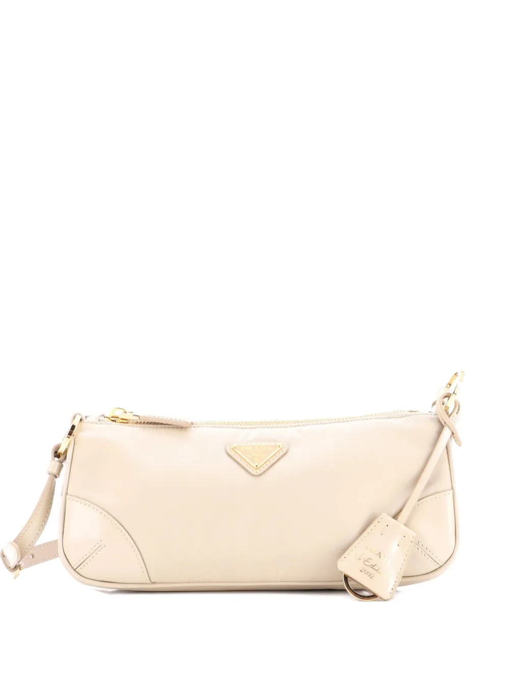 Pre-owned Prada Re-edition 2002 Re-nylon And Leather Shoulder Bag In Neutral