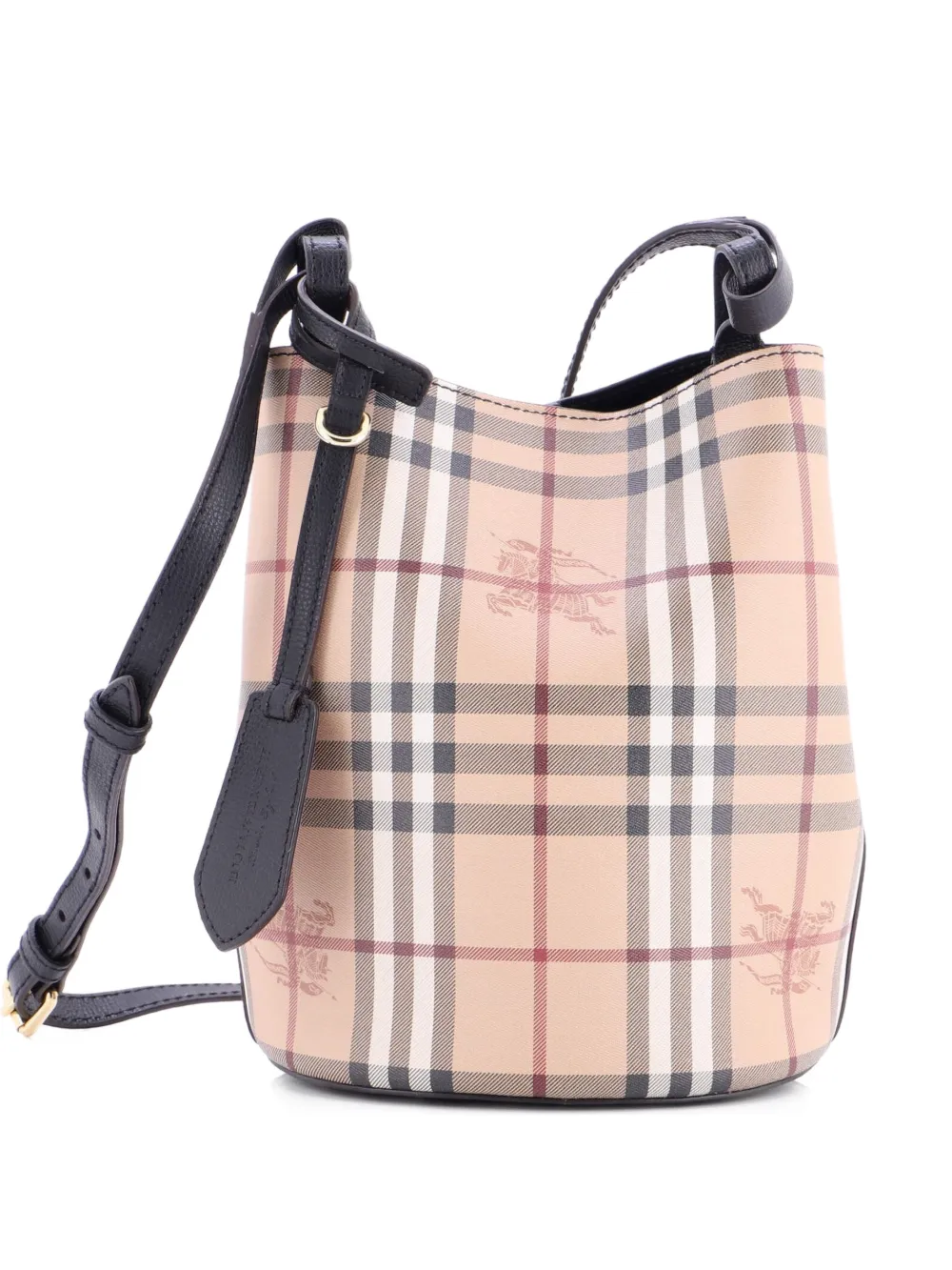 Burberry Pre-Owned Lorne Haymarket Coated Canvas Small bucket bag - Nero