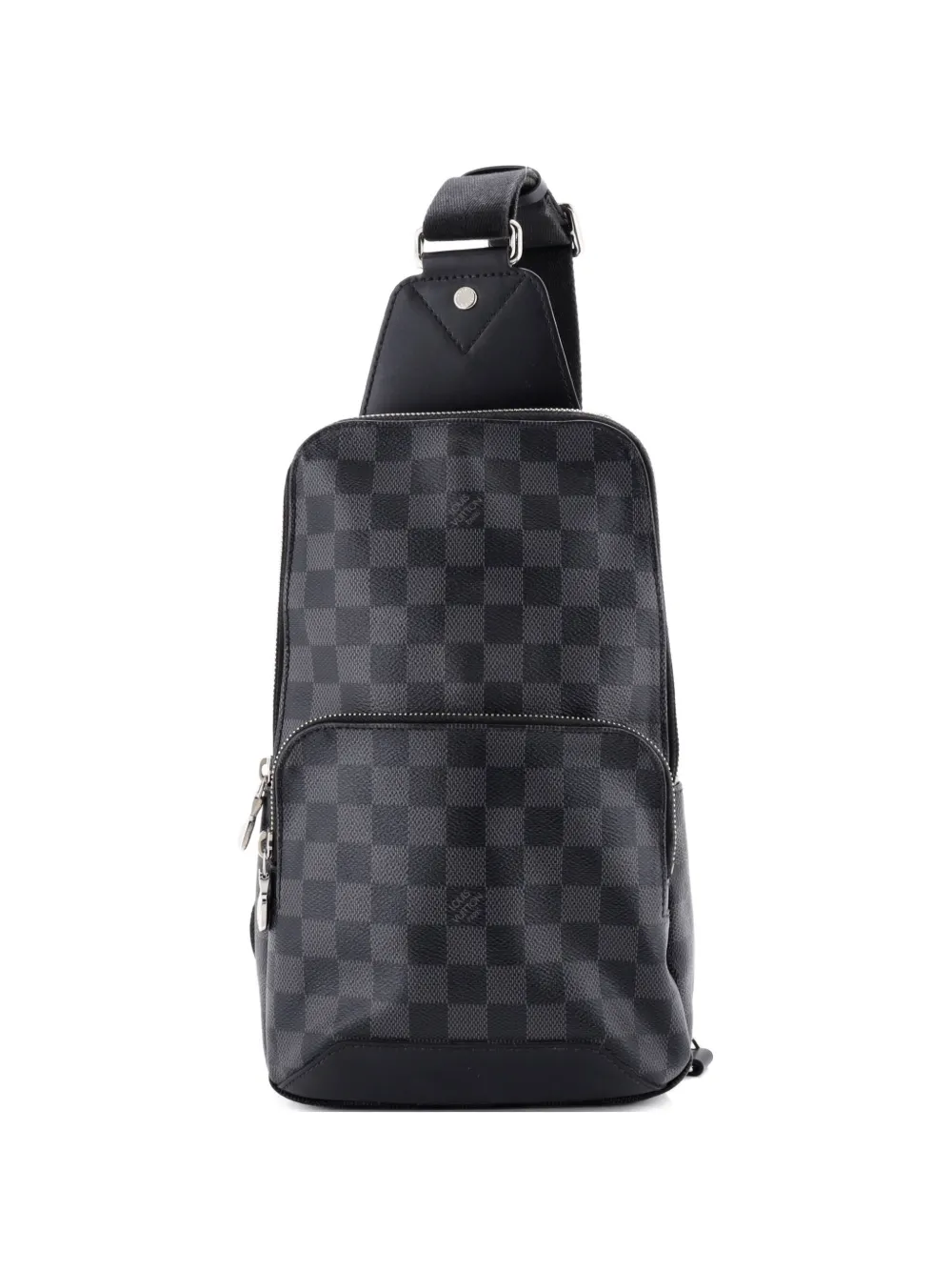 Pre-owned Louis Vuitton Avenue Sling Bag Damier Graphite Crossbody Bag In Black