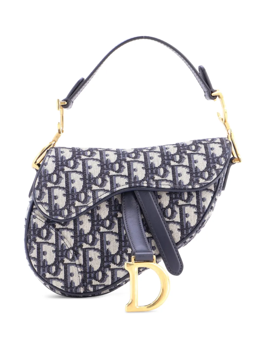 Christian Dior Pre-Owned Saddle Handbag Oblique Canvas Mini shoulder bag - Blu