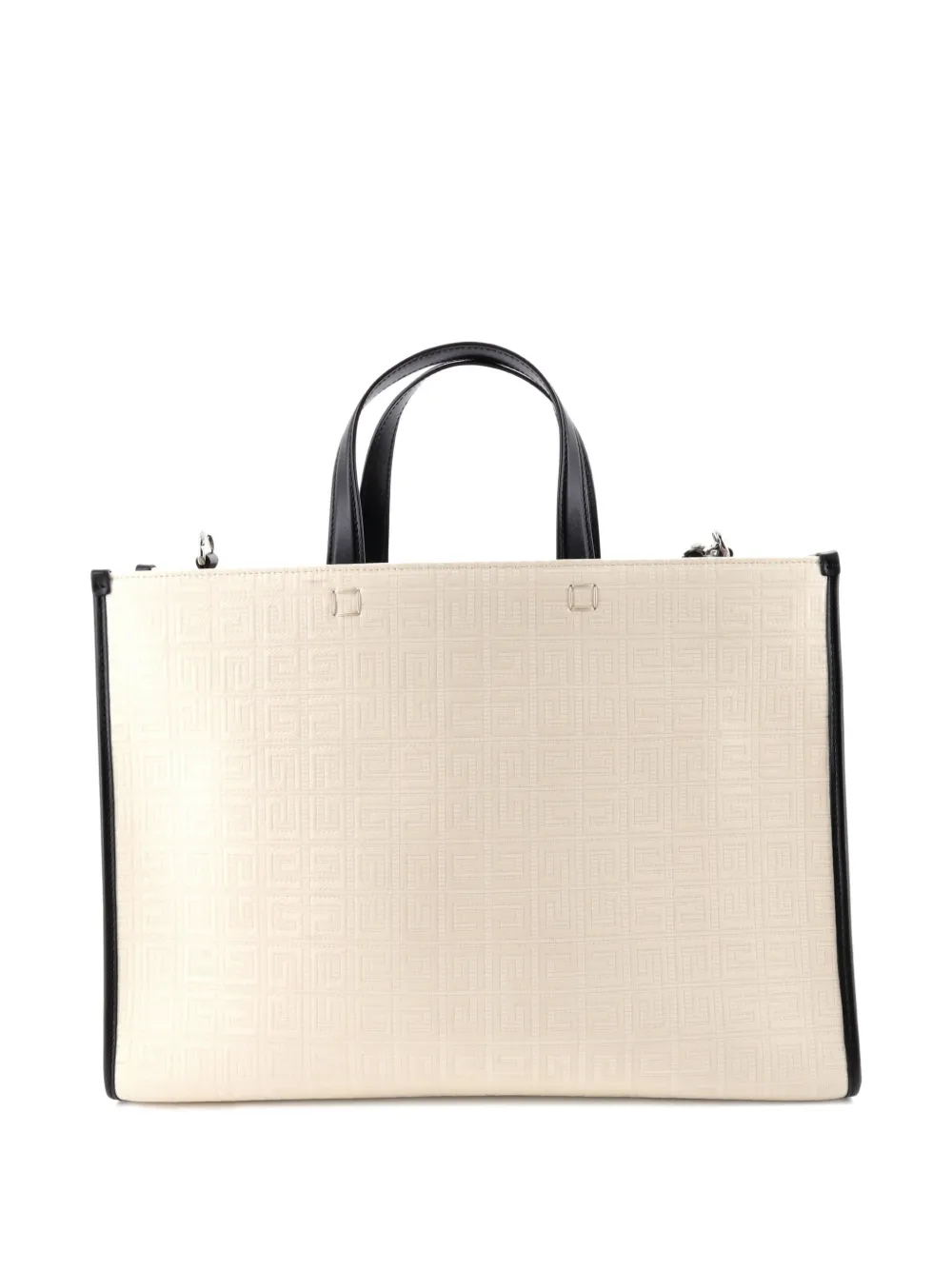 Pre-owned Givenchy G Shopper Tote 4g Coated Canvas Medium Shoulder Bag In Neutral