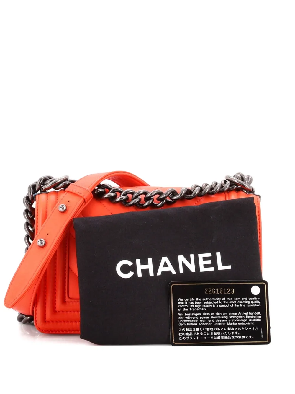 CHANEL Pre-Owned Boy Flap Bag Chevron Calfskin Small crossbody bag - Arancione