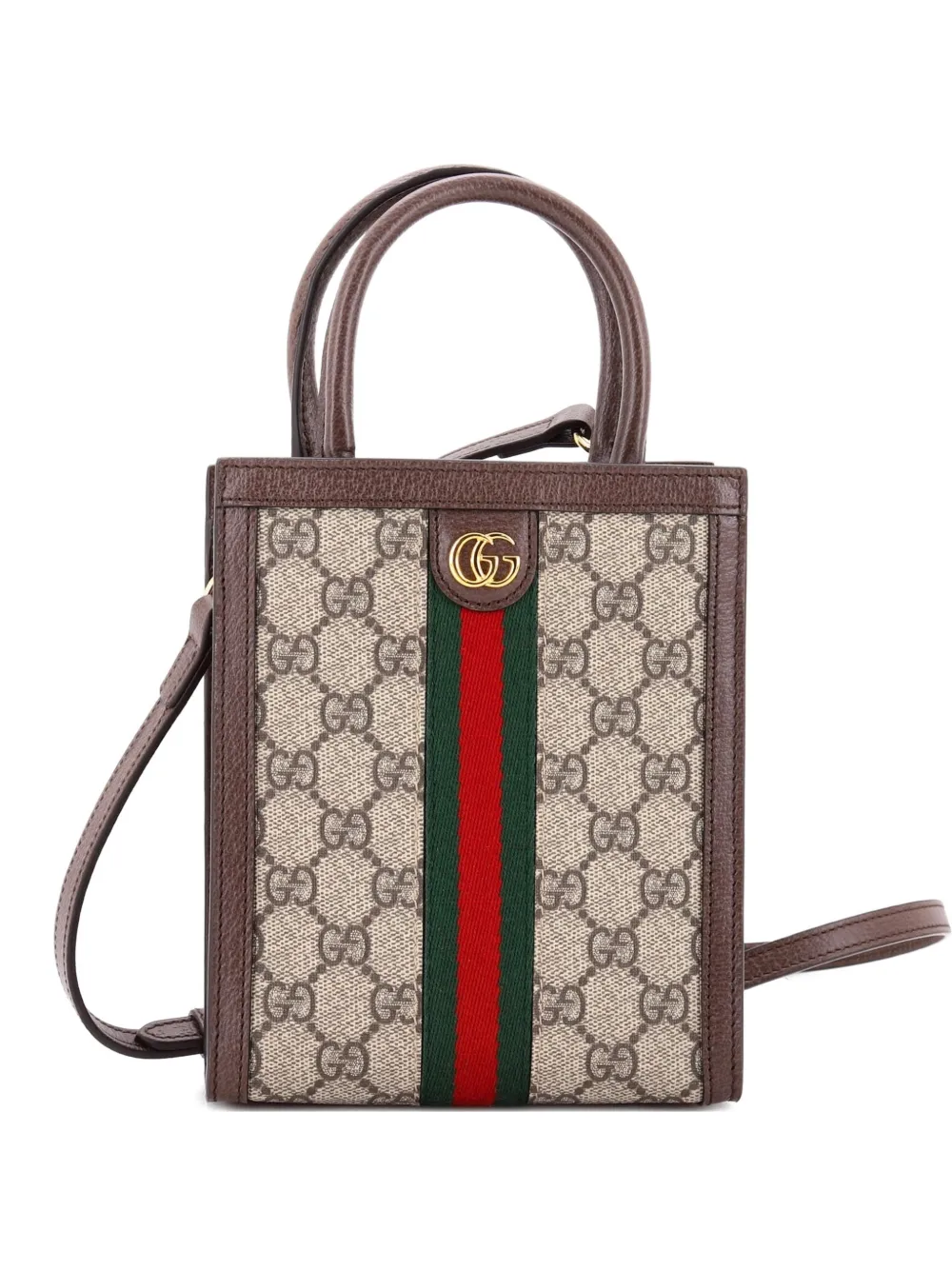 Gucci Pre-Owned Ophidia Convertible Tote GG Coated Canvas Super Mini crossbody bag - Marrone