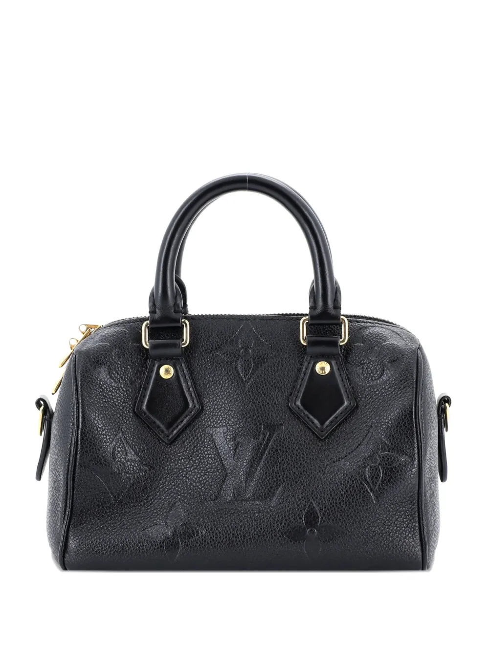 Pre-owned Louis Vuitton Speedy Bandouliere Bag Monogram Empreinte Giant 20 Crossbody Bag In Black