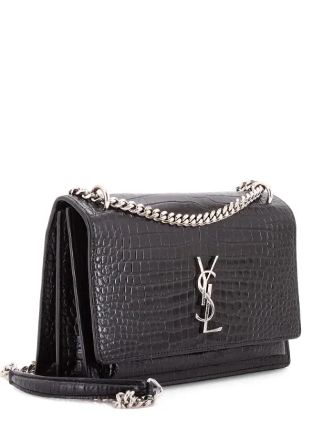 Saint Laurent Pre-Owned Sunset Crocodile Embossed Leather Medium crossbody bag