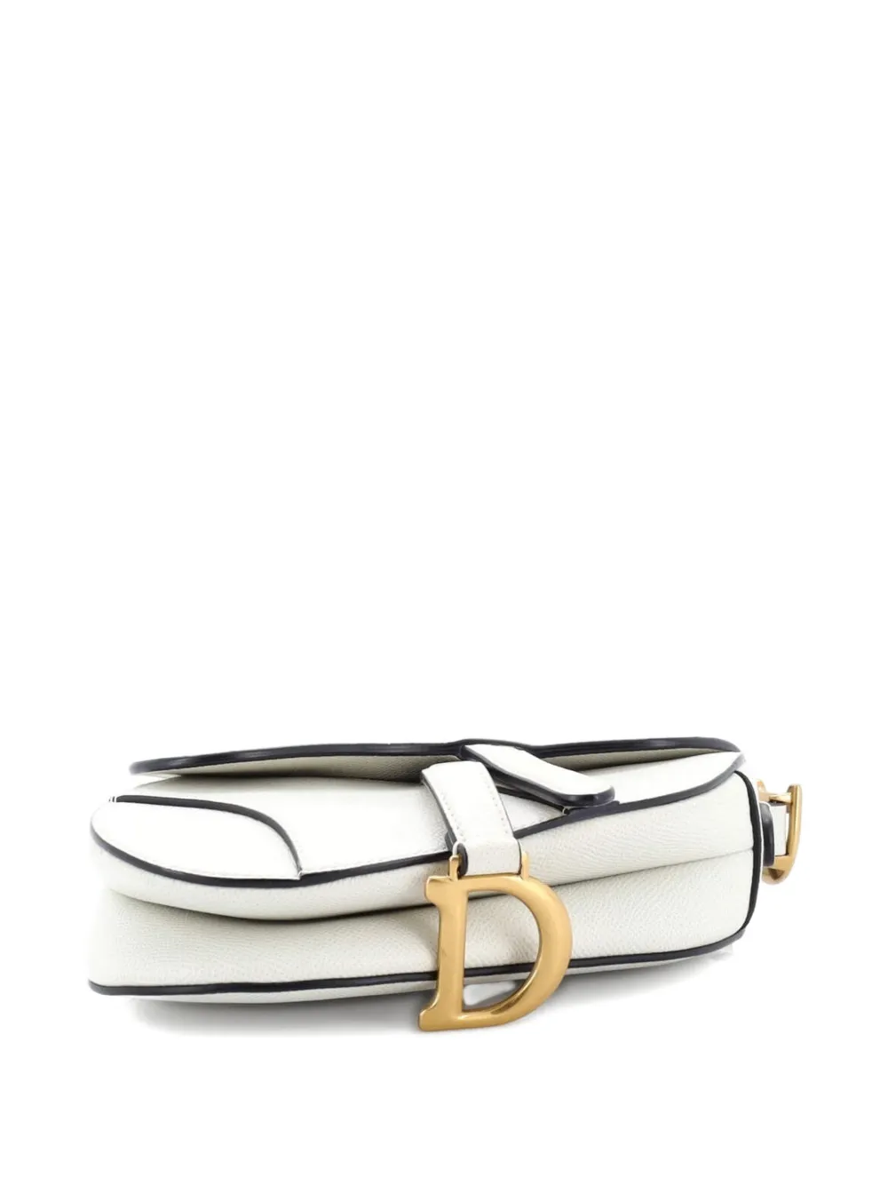 DIOR Pre-owned Saddle Handbag Leather Mini Shoulder Bag In White