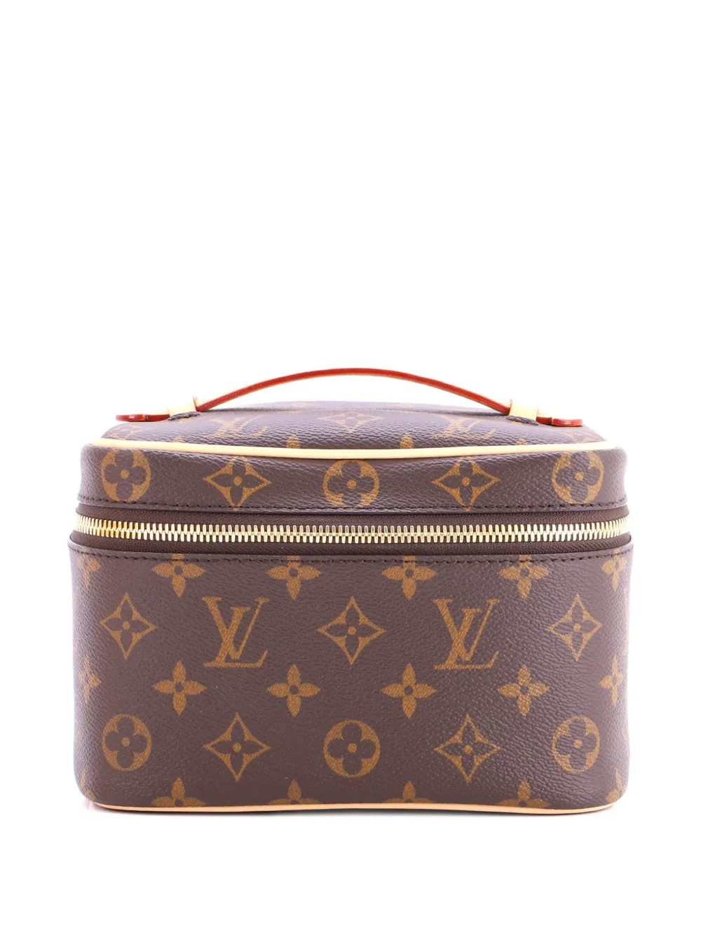 Pre-owned Louis Vuitton Nice Vanity Case Monogram Canvas Mini Pouch In Brown