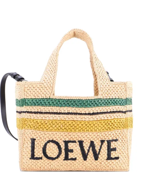 Loewe Pre-Owned Paula's Ibiza Logo Convertible Raffia Small tote bag