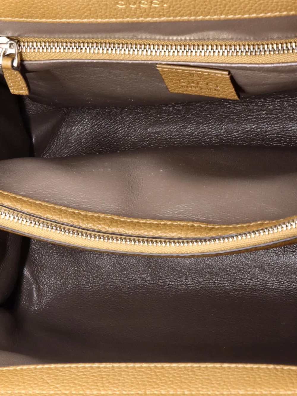 Pre-owned Gucci Zumi Top Handle Bag Leather Small Satchel In Brown