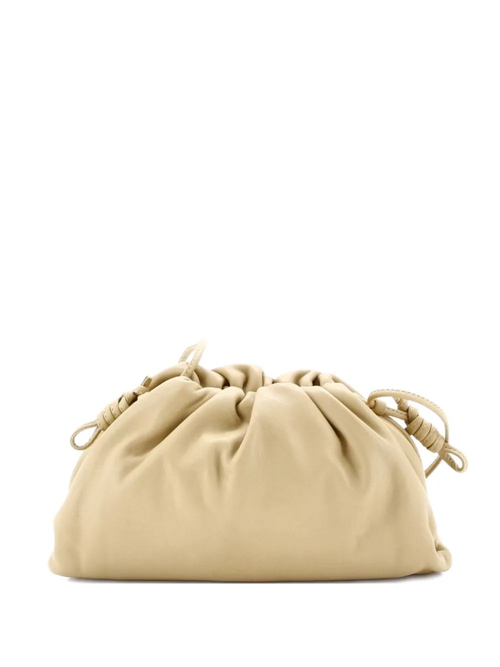 Pre-owned Bottega Veneta The Pouch Leather Mini Crossbody Bag In Neutral