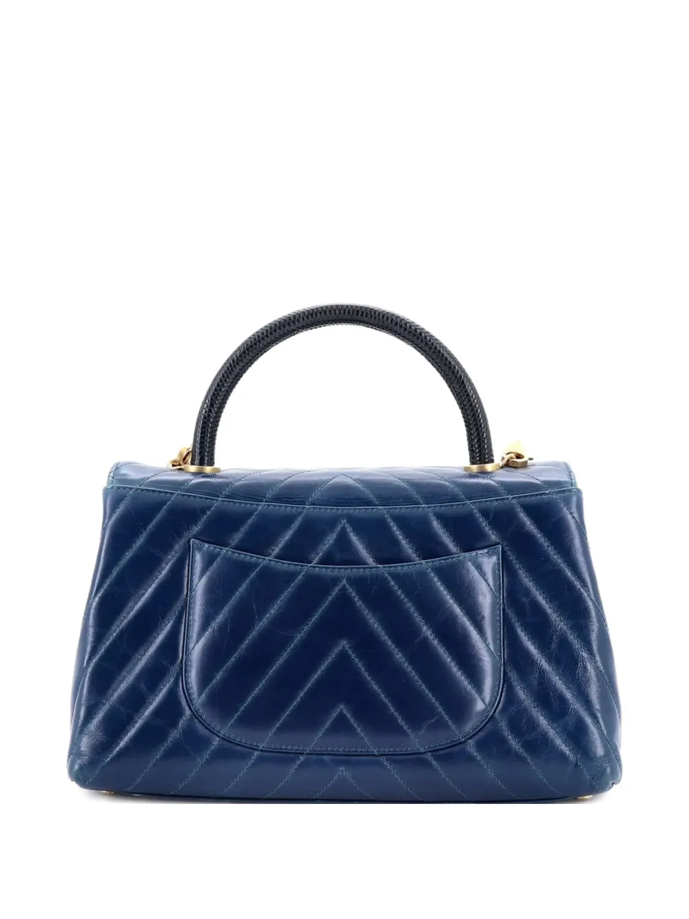 CHANEL Pre-Owned Coco Top Handle Bag Chevron Calfskin with Lizard Small satchel | Estilos de archivo | Image 2