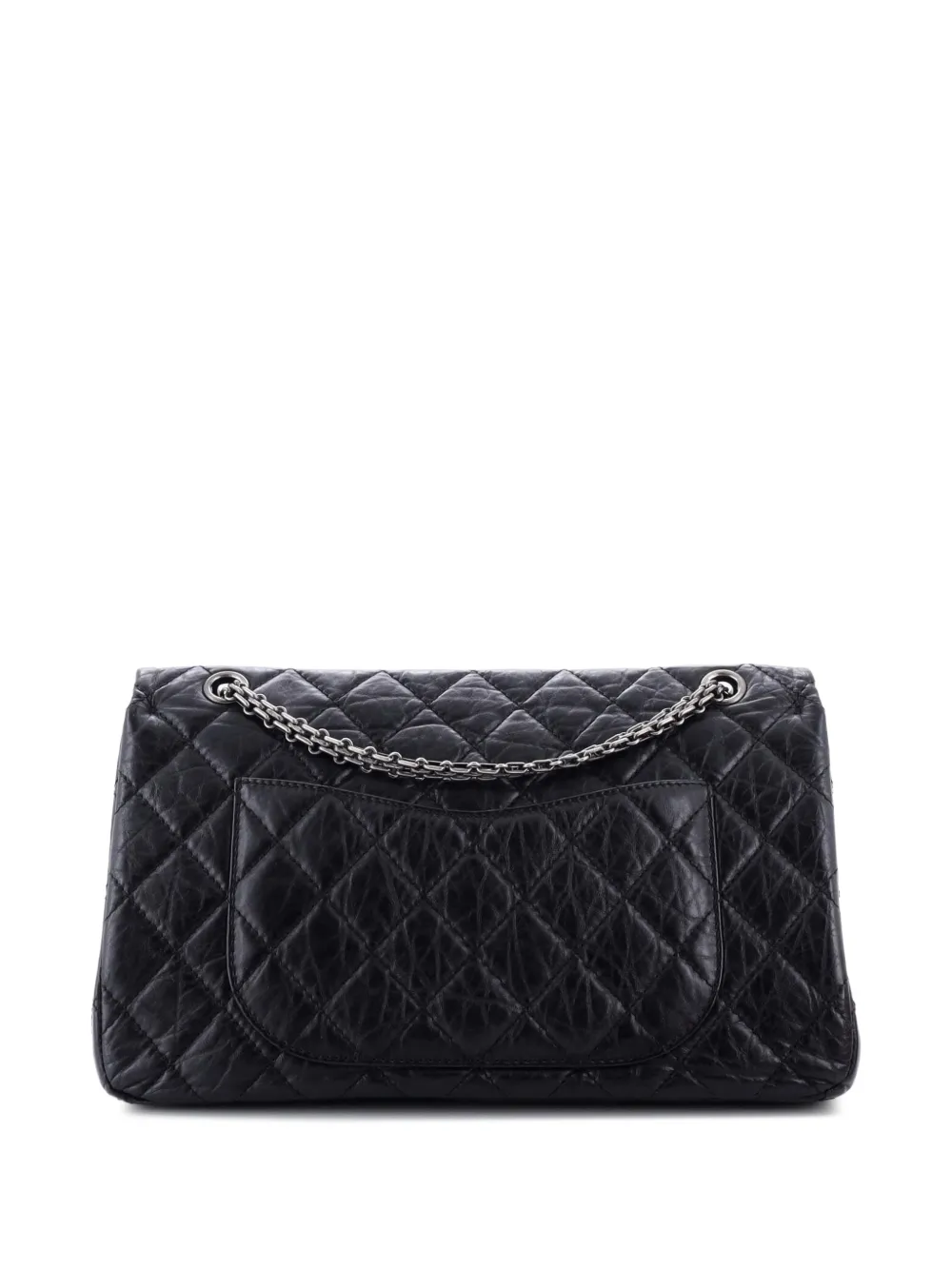 Pre-owned Chanel Reissue 2.55 Flap Bag Quilted Aged Calfskin 227 Shoulder Bag In Black