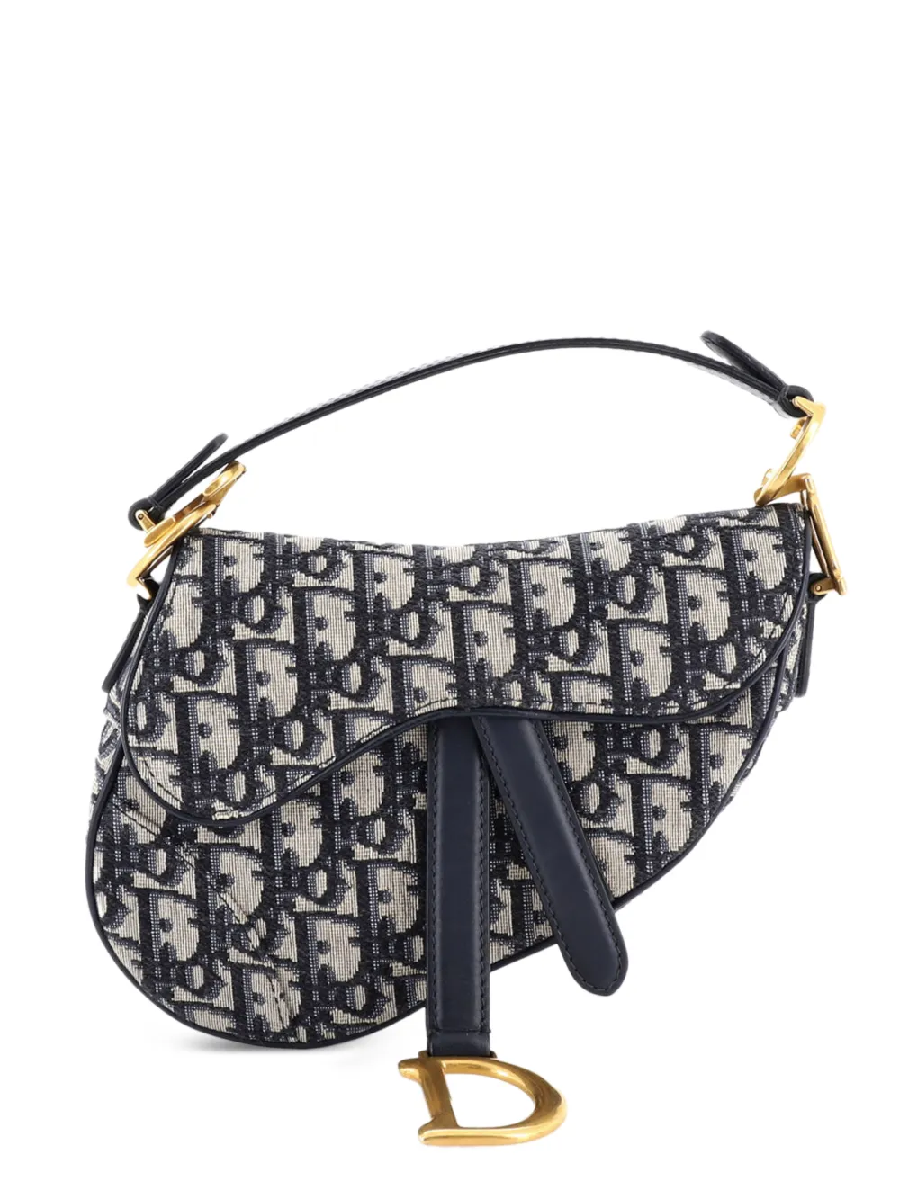 Christian Dior Pre-Owned Saddle Handbag Oblique Canvas Mini shoulder bag - Blu