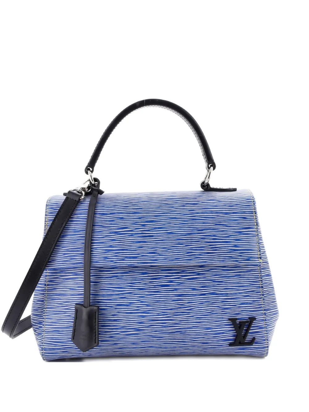 Pre-owned Louis Vuitton Cluny Top Handle Bag Epi Leather Bb Satchel In Blue