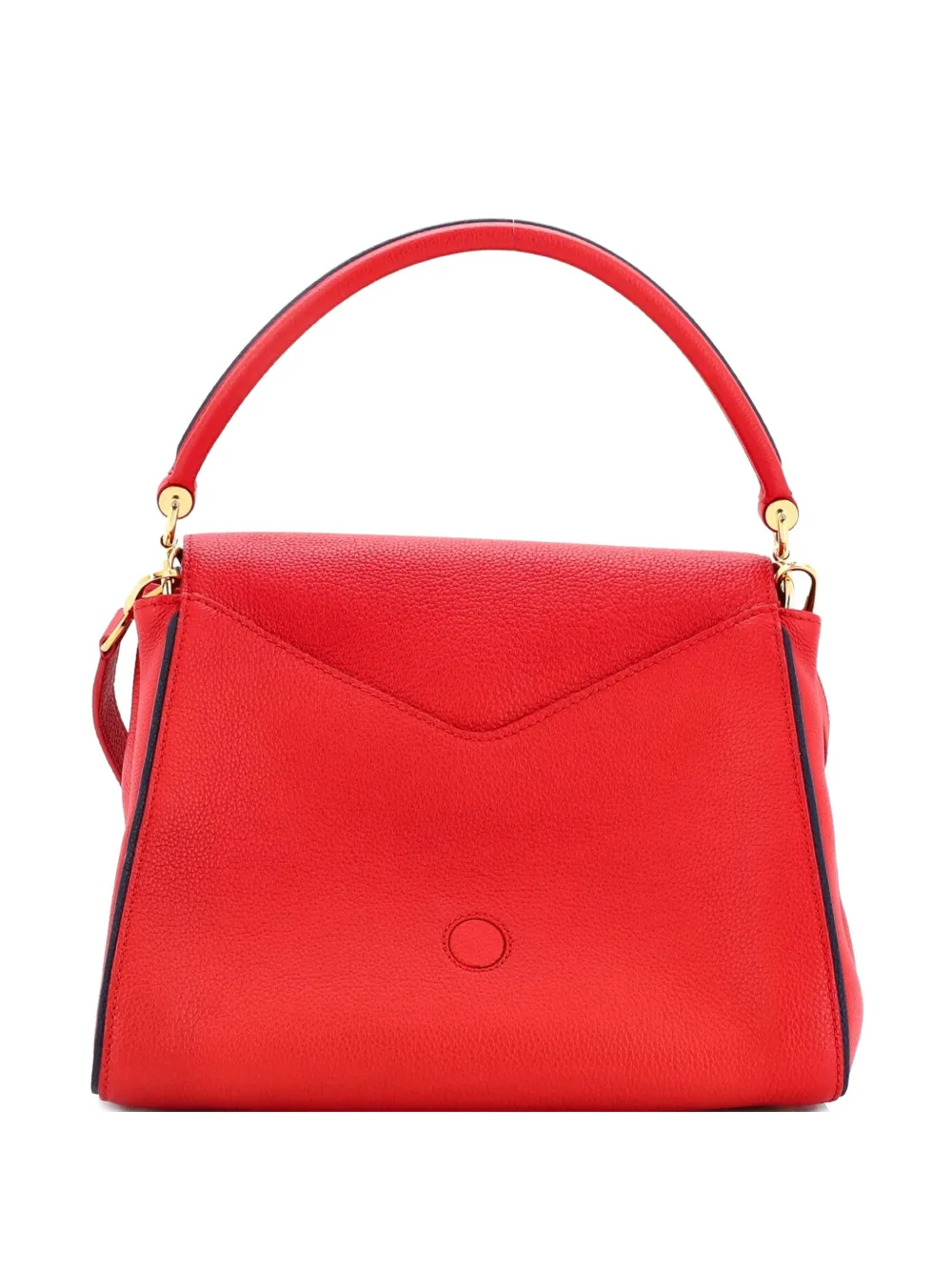 Pre-owned Louis Vuitton Double V Handbag Calfskin With Monogram Canvas Satchel In Brown