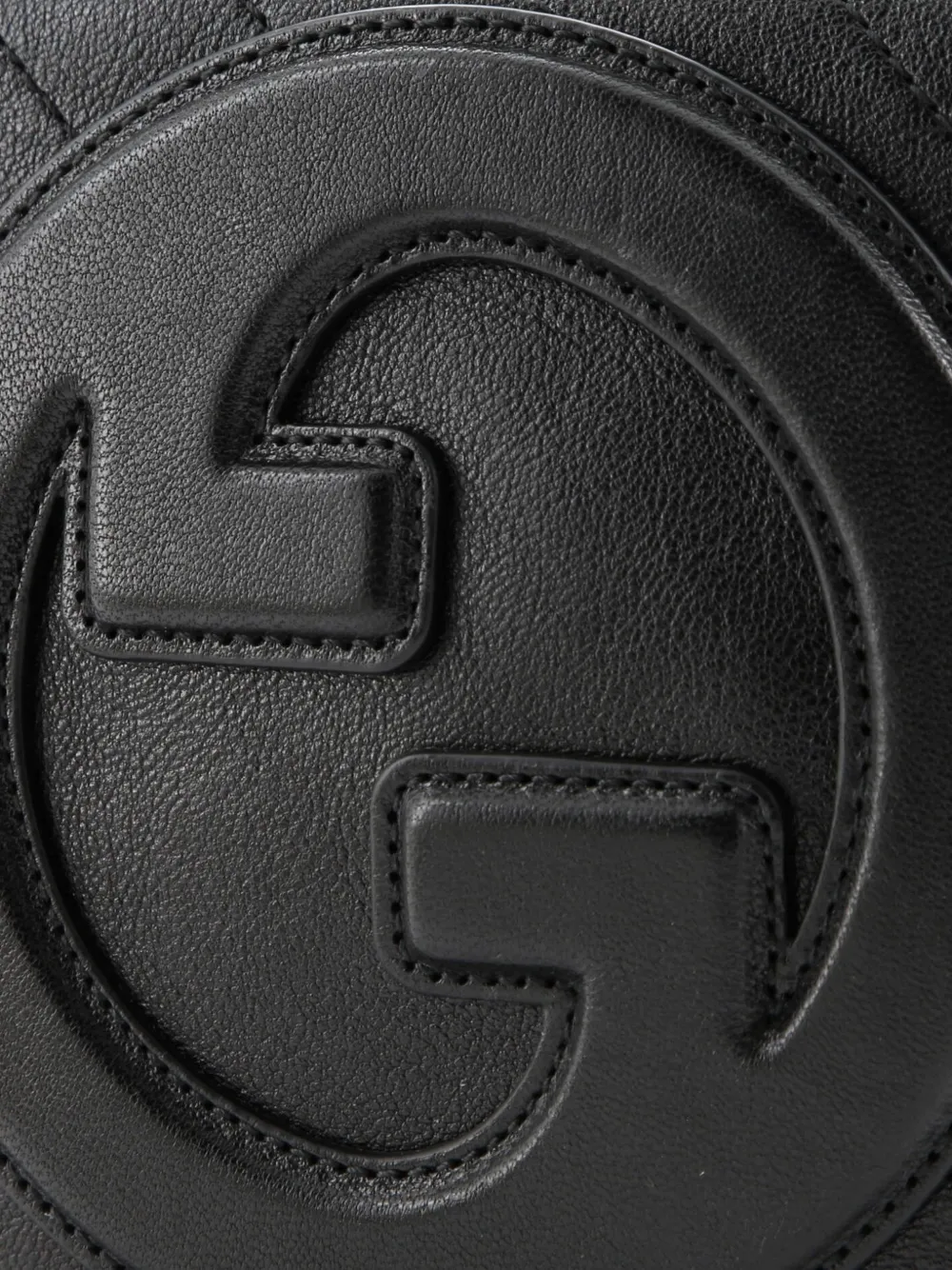 Pre-owned Gucci Blondie Nm Top Handle Shoulder Bag Diagonal Quilted Leather Satchel In Black