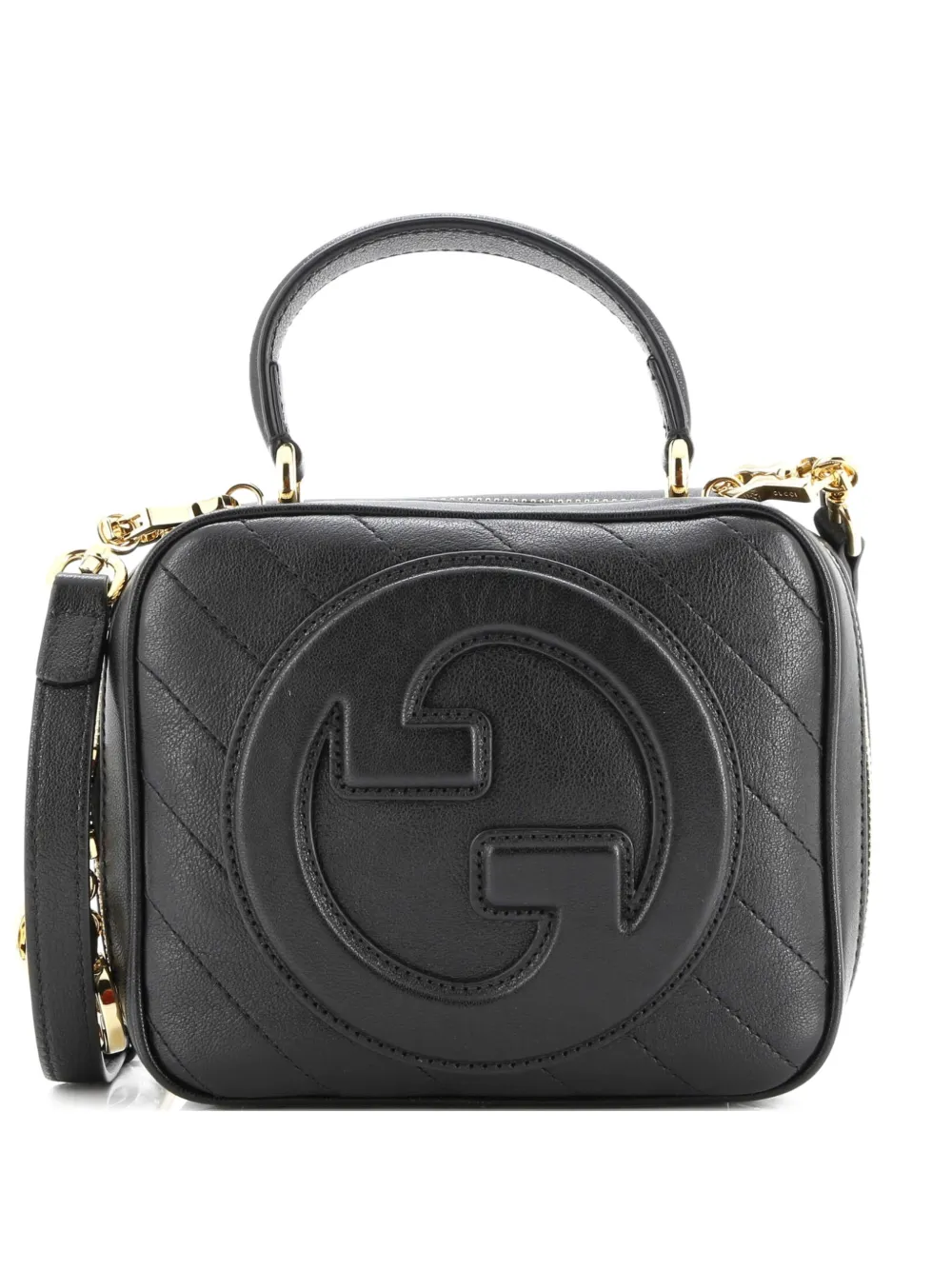 Gucci Pre-Owned Blondie NM Top Handle Shoulder Bag Diagonal Quilted Leather satchel - Nero
