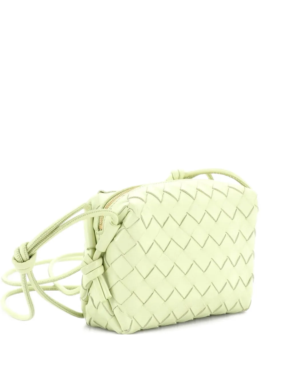 Pre-owned Bottega Veneta Loop Intrecciato Nappa Mini Crossbody Bag In Green