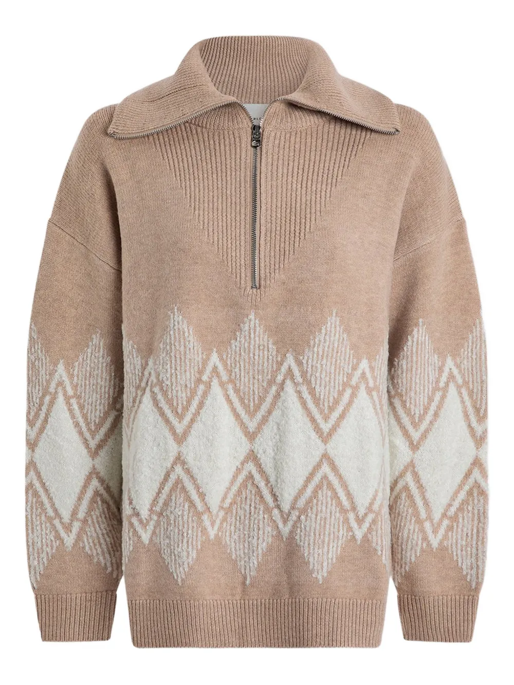 Varley Betty jacquard half-zip sweater - Toni neutri