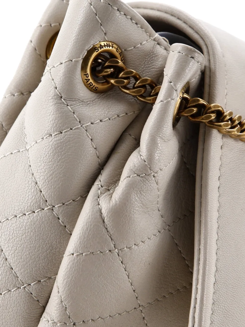 Pre-owned Saint Laurent Nolita Satchel Quilted Leather Mini Crossbody Bag In Neutral