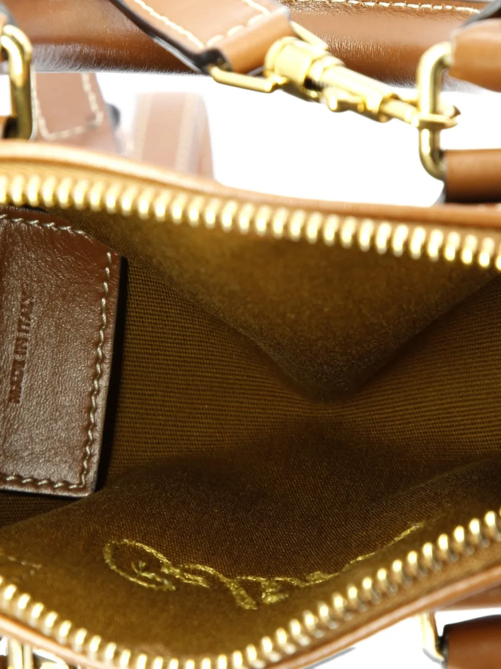 Pre-owned Celine Boston Bag Triomphe Coated Canvas Mini Satchel In Brown