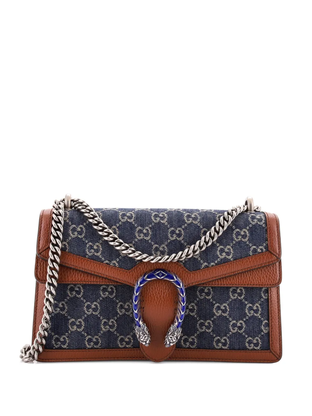 Pre-owned Gucci Dionysus Bag Gg Denim Small Shoulder Bag In Blue