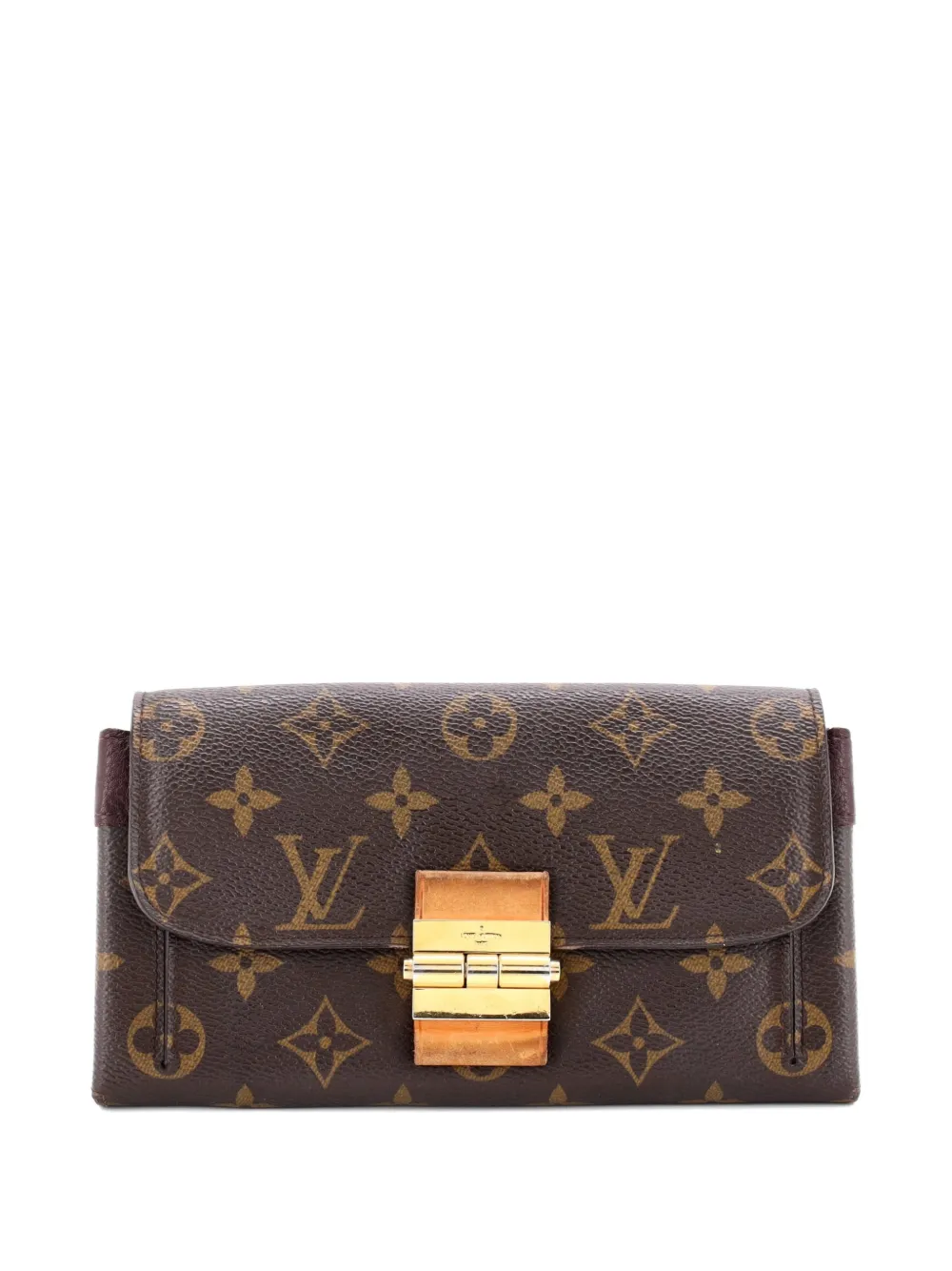 Pre-owned Louis Vuitton Elysee Wallet Monogram Canvas And Leather Small Wallets In Brown