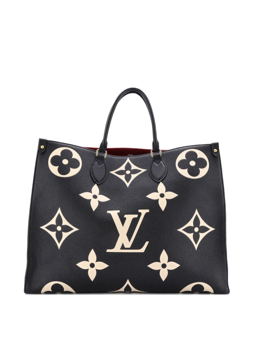 Pre-owned Louis Vuitton Onthego Bicolor Monogram Empreinte Giant Gm Tote Bag In Black