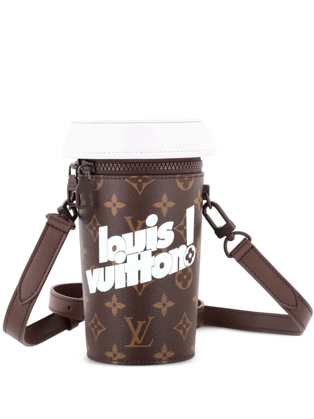 Louis Vuitton Pre-Owned Coffee Cup Convertible Pouch Everyday Signature Vintage Monogram Canvas crossbody bag - Marrone