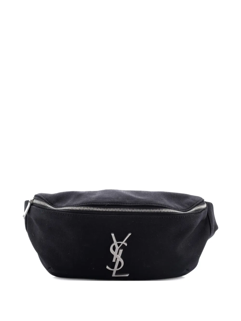 Pre-owned Saint Laurent Classic Monogram Canvas Belt Bag In Black