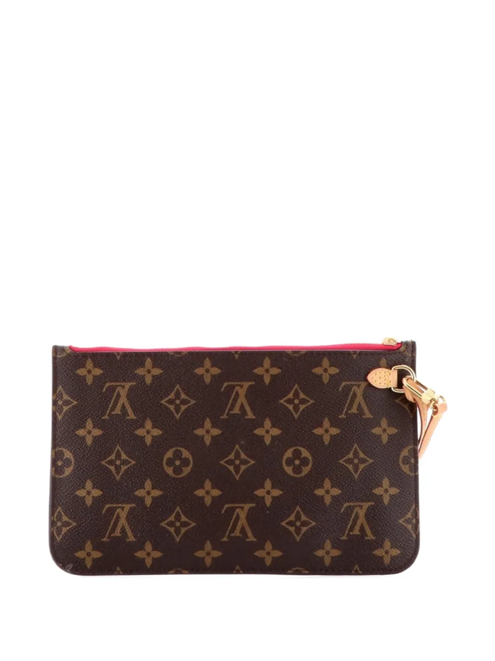 Pre-owned Louis Vuitton Neverfull Pochette Monogram Canvas Large Pouch In Brown