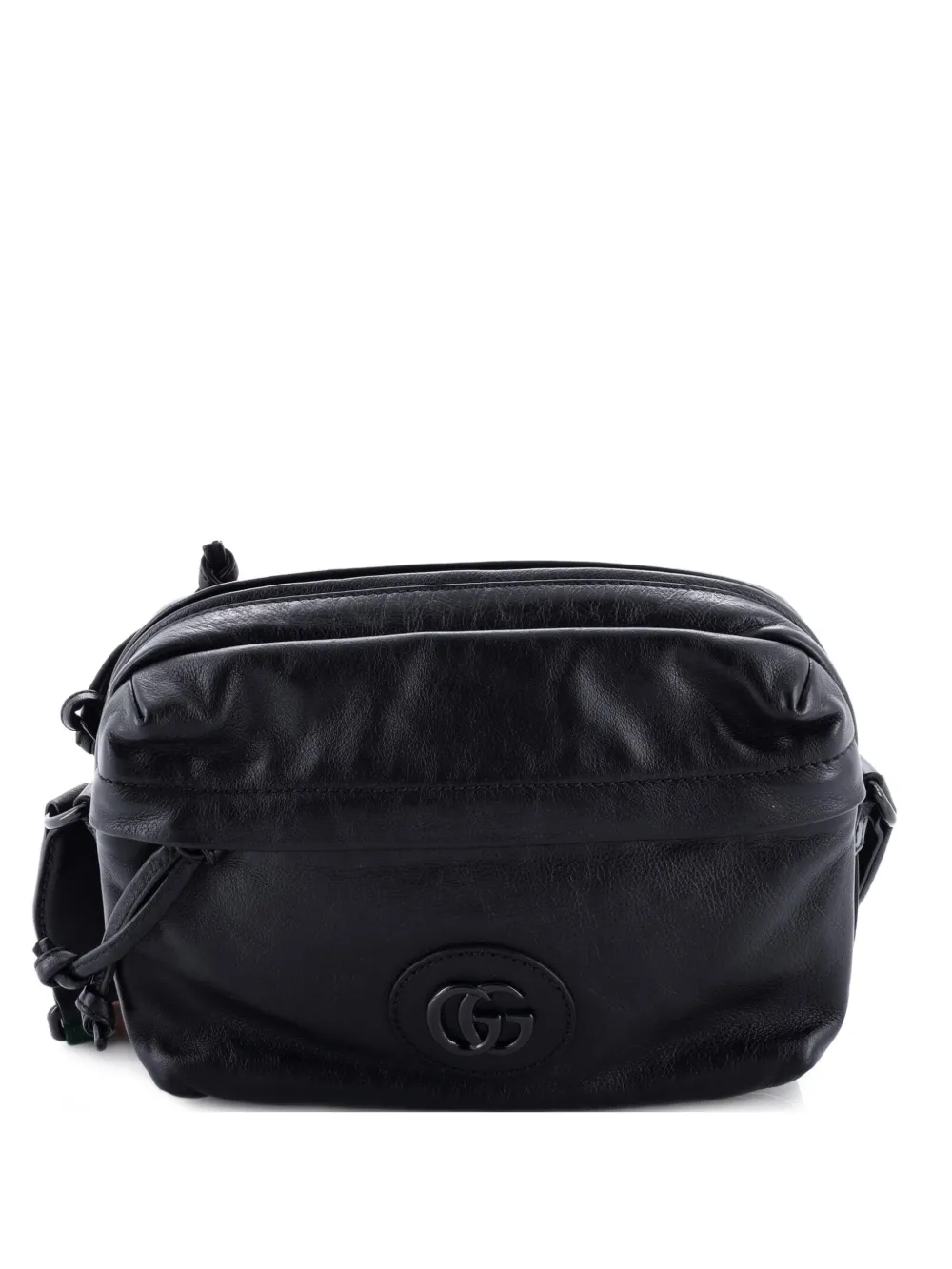 Gucci Pre-Owned Tonal Double G Shoulder Bag Leather crossbody bag - Nero