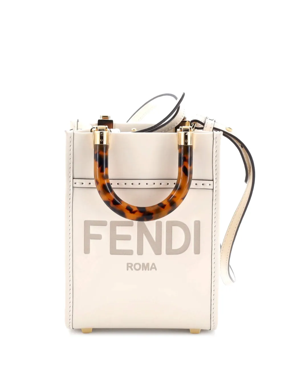 Fendi Pre-Owned Sunshine Shopper Tote Leather Mini crossbody bag - Toni neutri