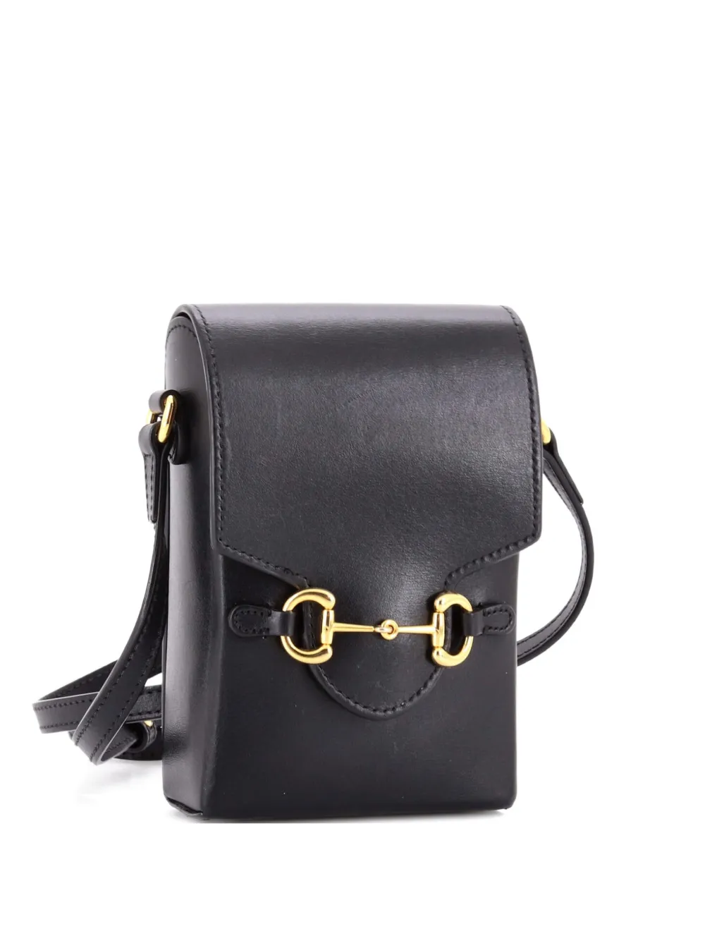 Gucci Pre-Owned Horsebit 1955 Leather Mini crossbody bag - Nero