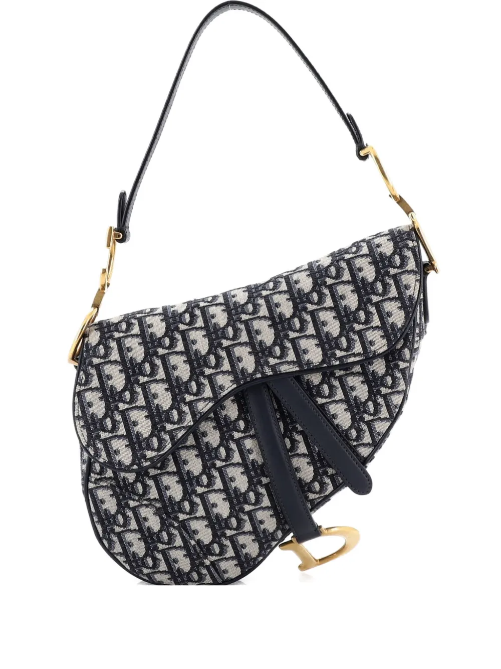 Christian Dior Pre-Owned Saddle Handbag Oblique Canvas Medium shoulder bag - Blau