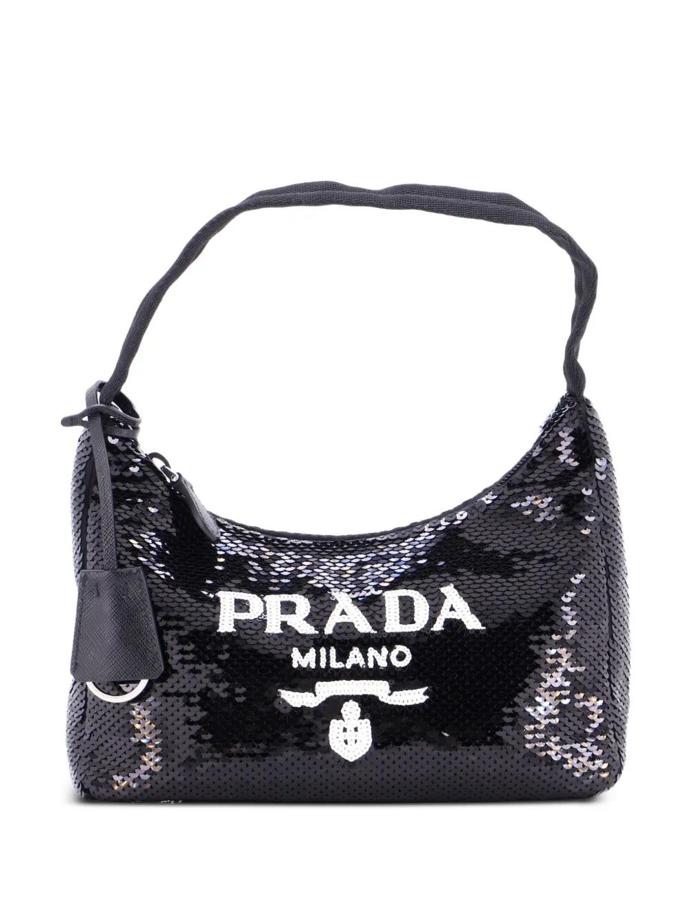 Prada Pre-Owned Re-Edition 2000 Sequins Mini hobo bag | Black | Image 1