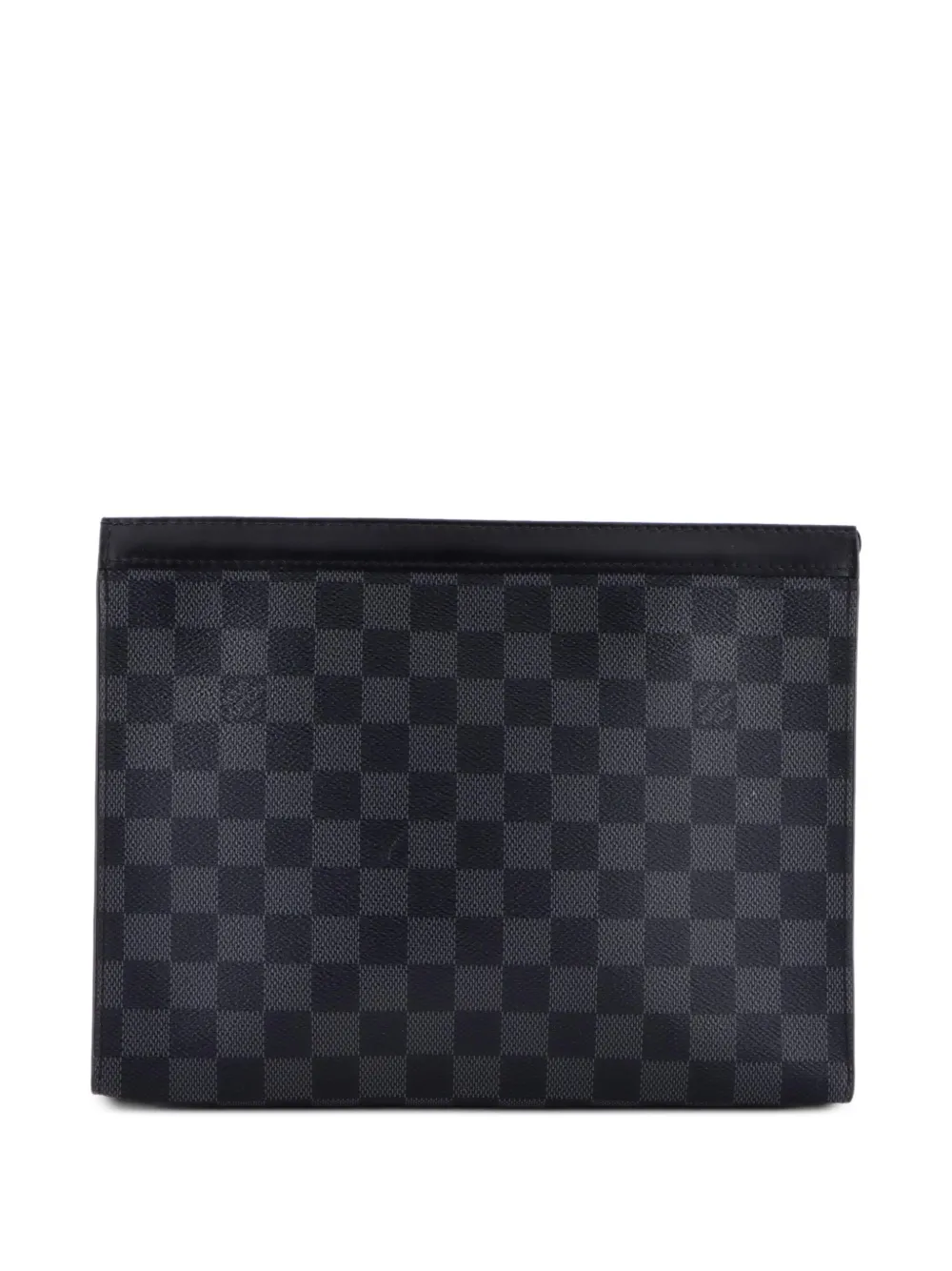 Pre-owned Louis Vuitton Pochette Voyage Damier Graphite Mm Clutch Bag In Black