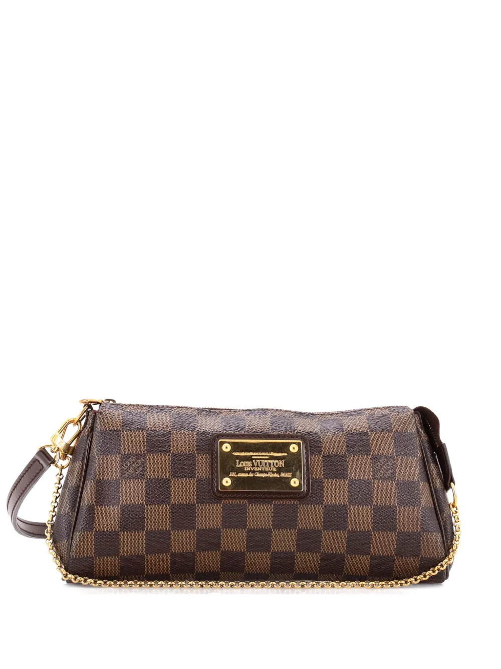 Pre-owned Louis Vuitton Eva Handbag Damier Clutch Bag In Brown