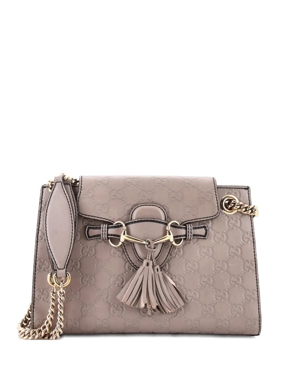 Gucci Pre-Owned Emily Chain Flap Guccissima Leather Small shoulder bag - Grigio