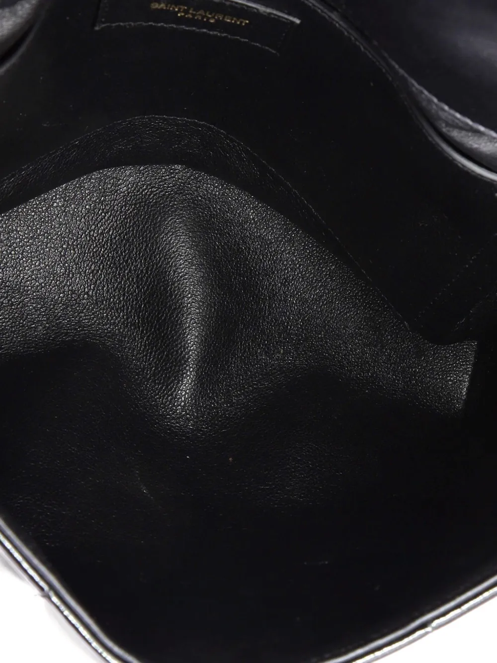 SAINT LAURENT Pre-owned Vicky Vertical Quilted Patent Large Crossbody Bag In Black