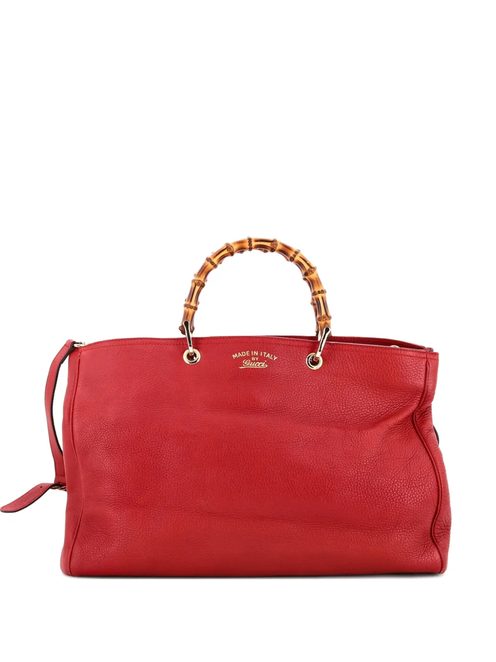 Gucci Pre-Owned Bamboo Shopper Leather Large tote bag - Rosso
