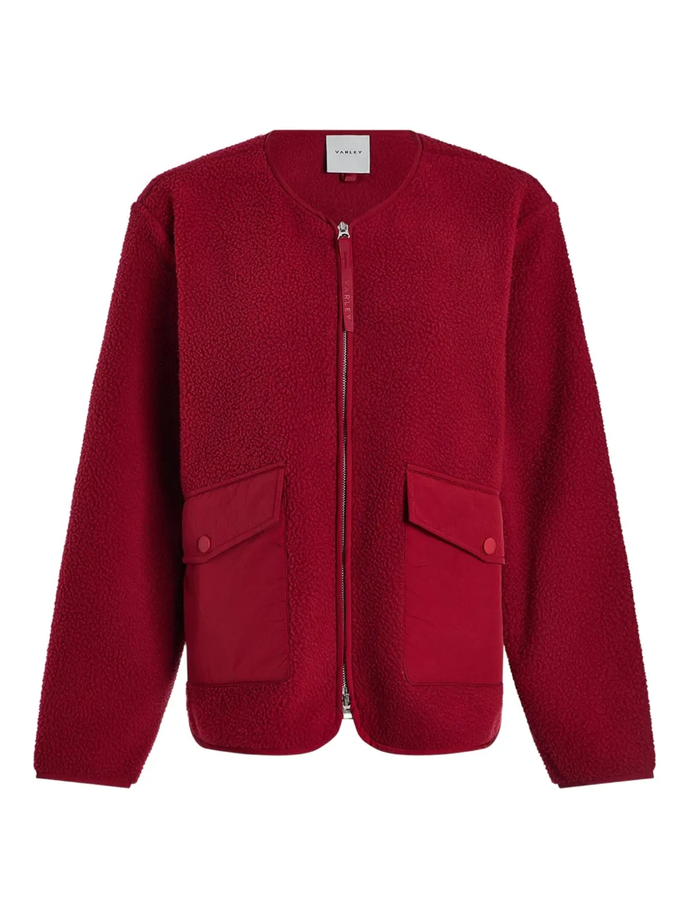 Varley Marina collarless fleece jacket | Red | Image 1