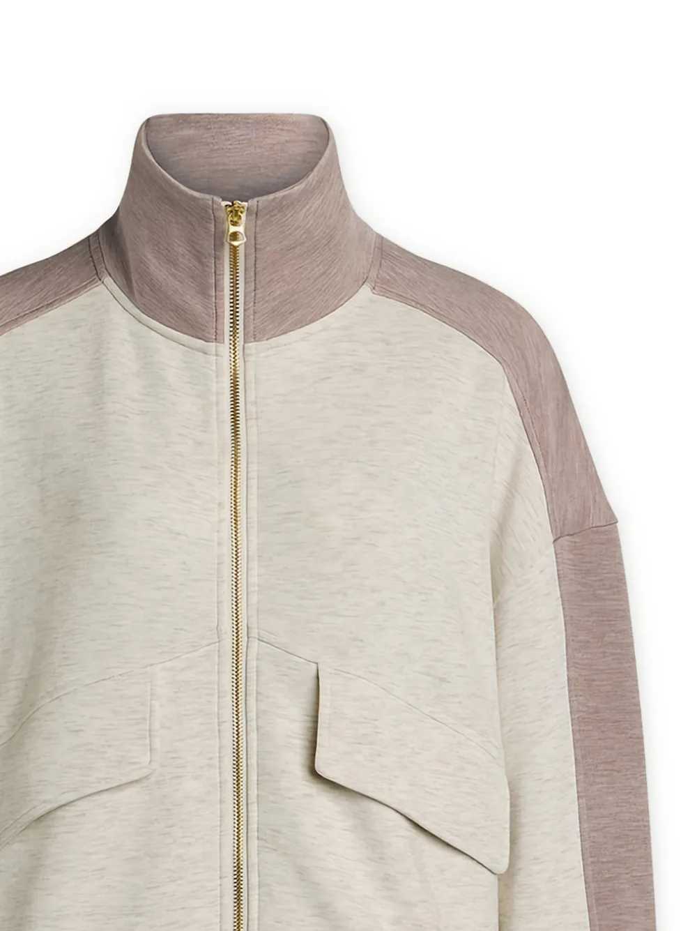  Varley Garcia Two-tone Zip-up Sweat Jacket - Neutrals 